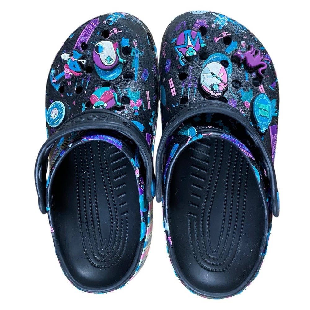 Crocs Haunted Mansion Clogs W6 Black Disney Kidcore Nostalgia Gothic‎ Whimsigoth